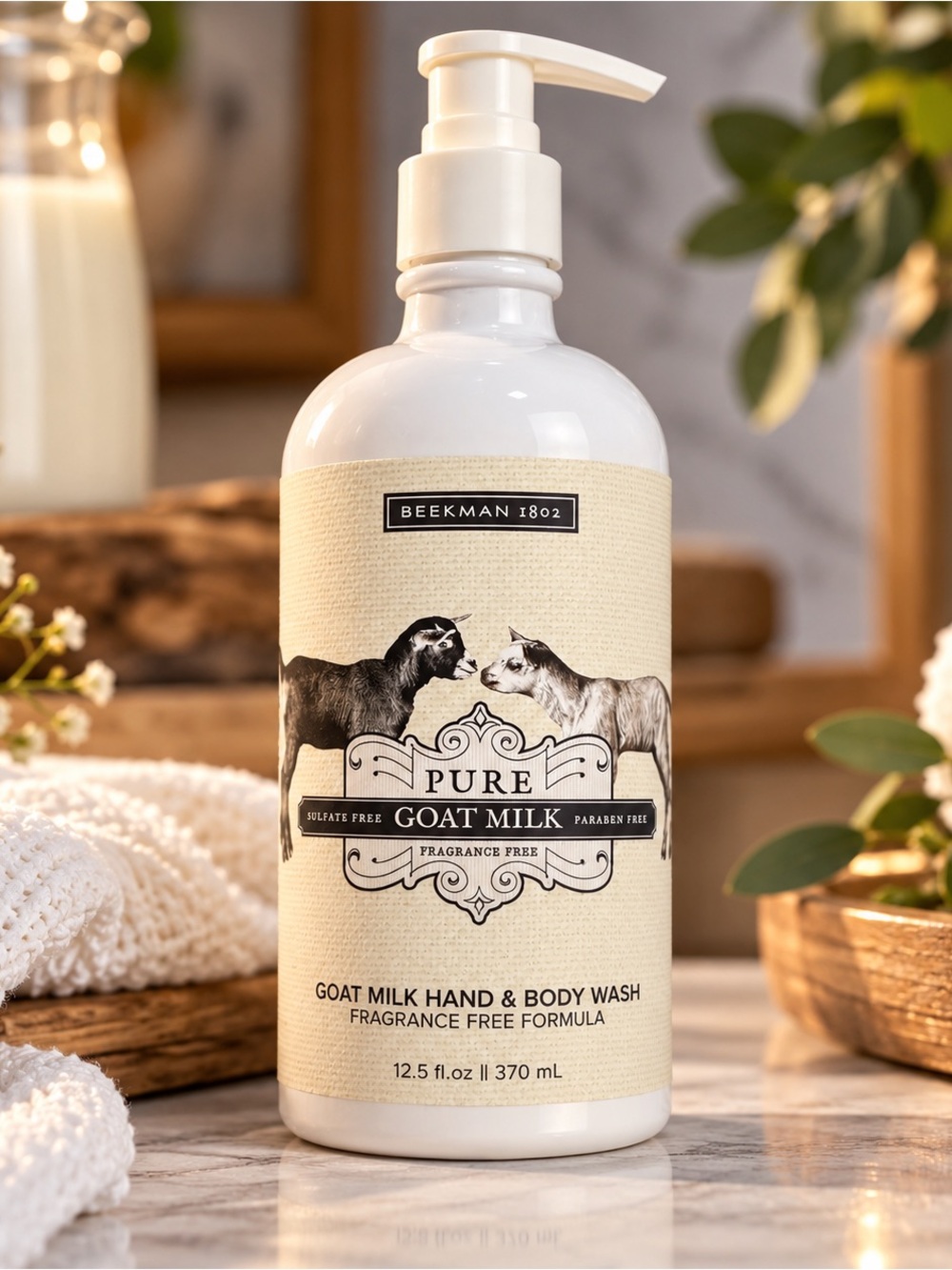 Beekman 1802 Pure Goat Milk Hand & Body Wash 12.5 oz Fragrance Free NEW